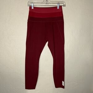 Lorna Jane high waist red color block support legging